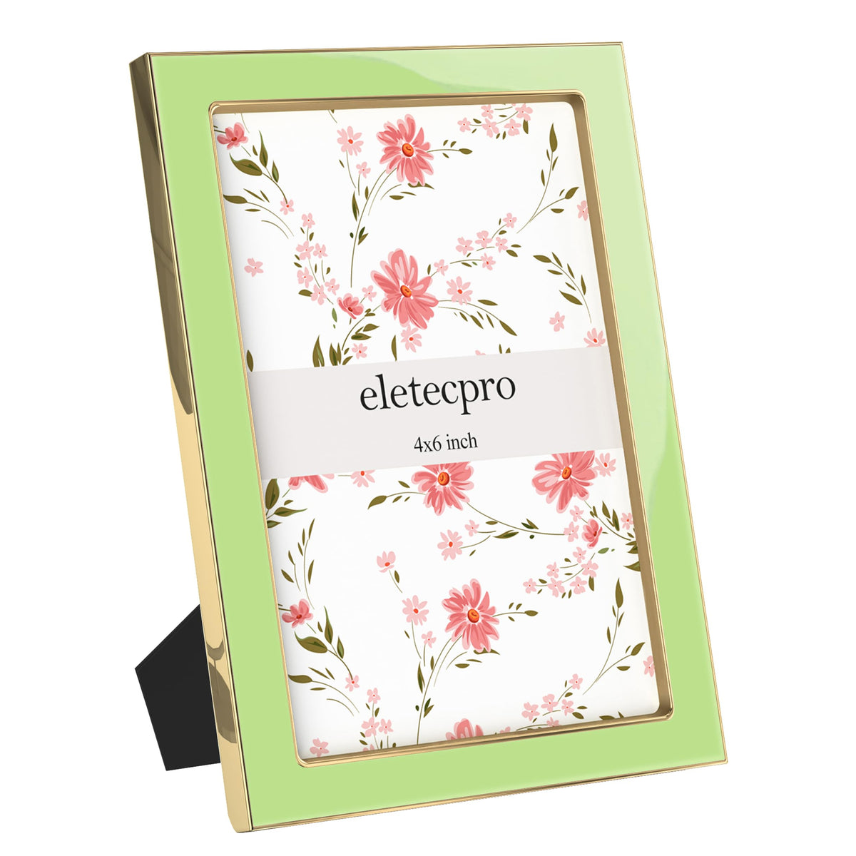 eletecpro 4x4 Enamel Picture Frame with Real Glass Cover, Black, 1-Pack