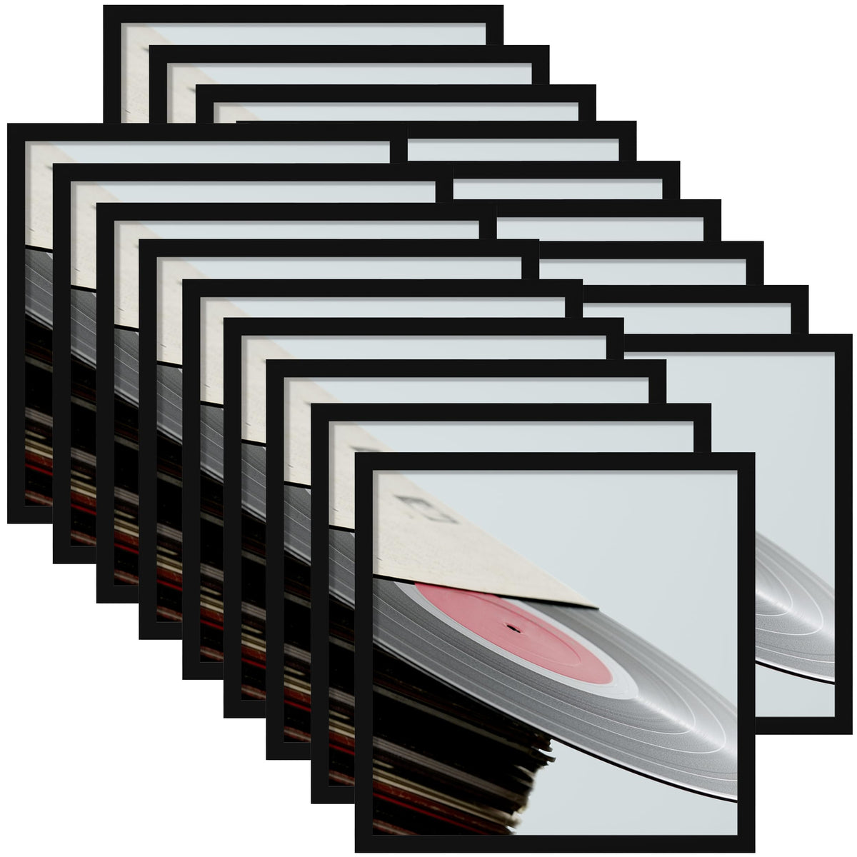 eletecpro Vinyl Record Frame, 7 x 7 in, Black, 1 Pack