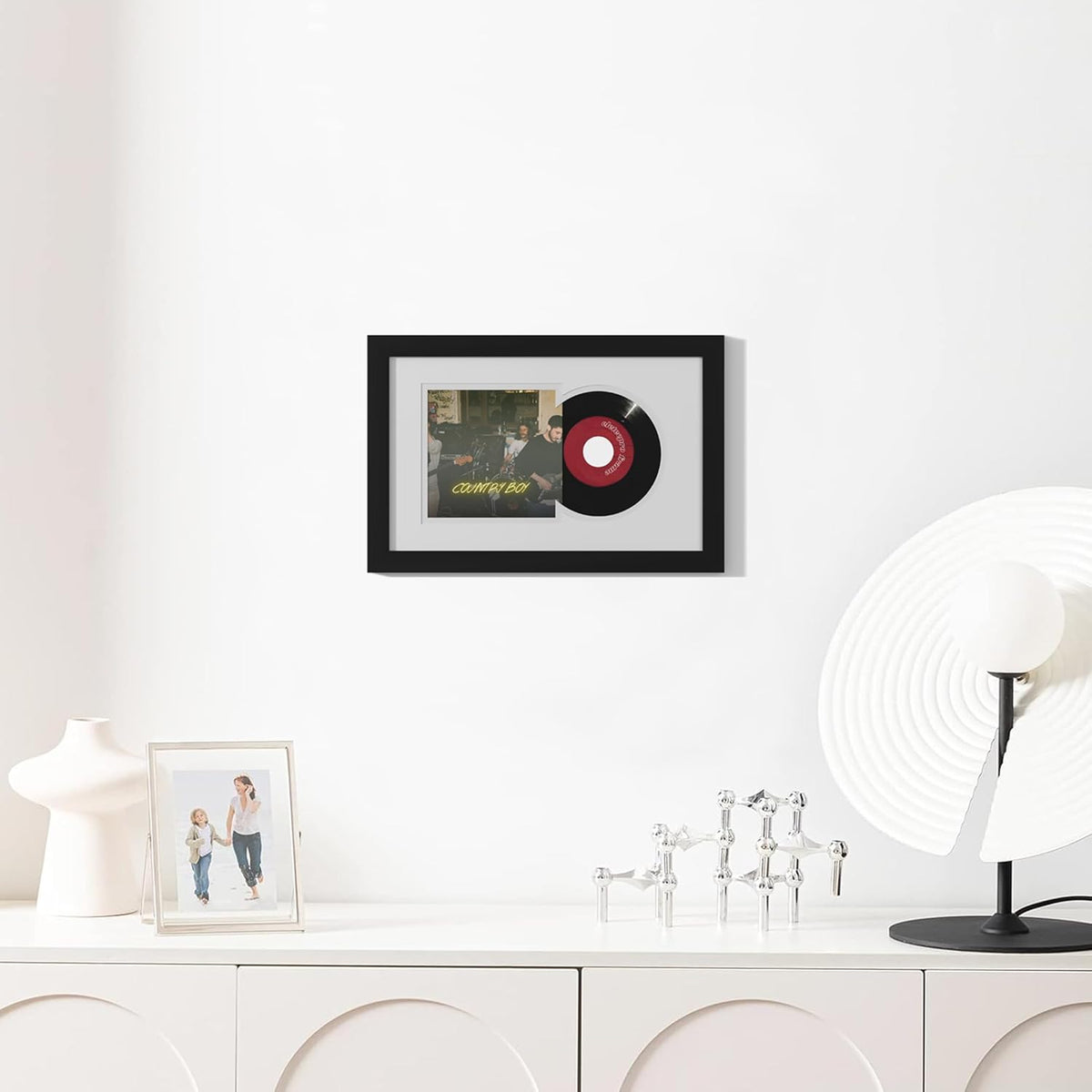 eletecpro 7" Vinyl Record Frame, 9.5x14.5 in, Black, 1 Pack