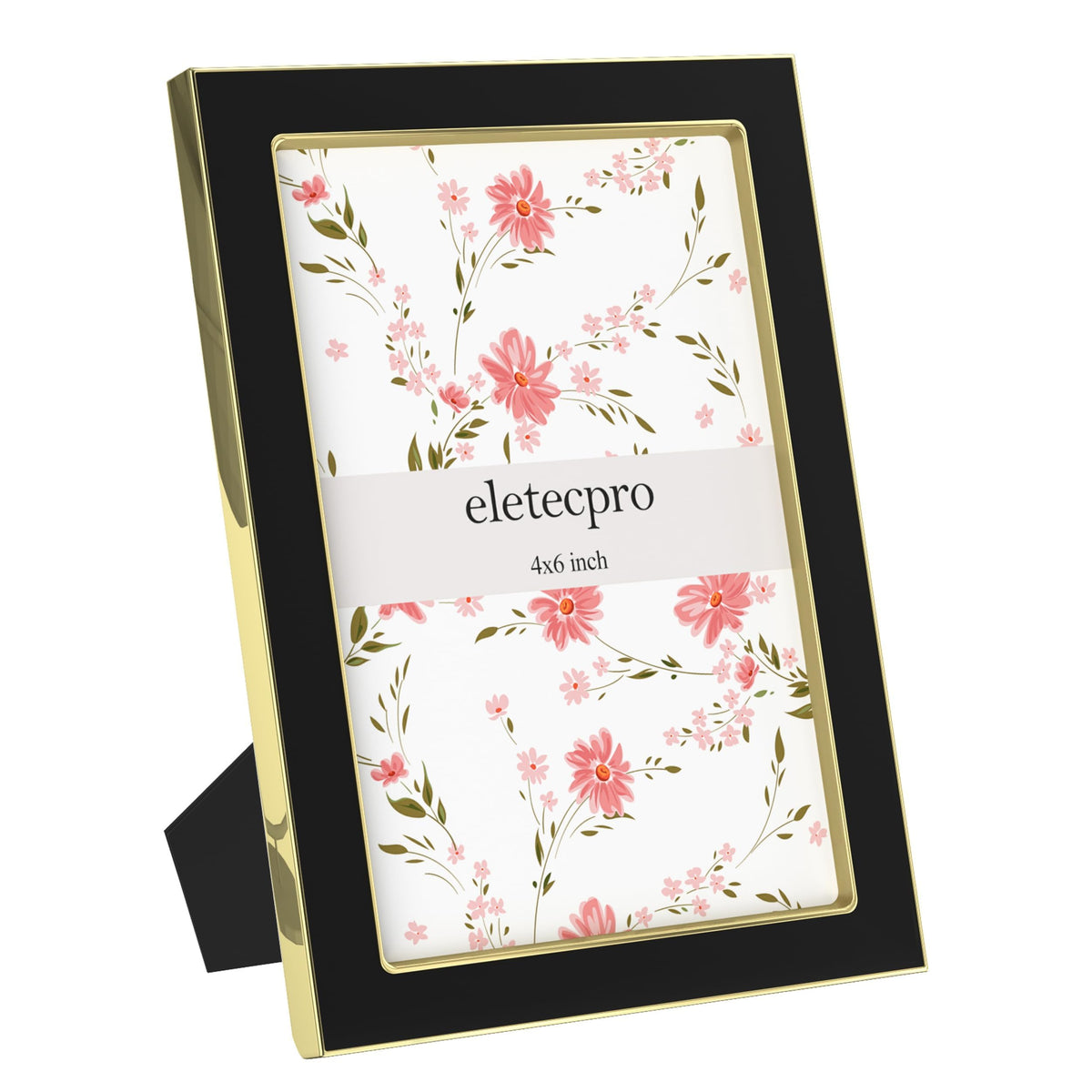eletecpro 4x4 Enamel Picture Frame with Real Glass Cover, Black, 1-Pack