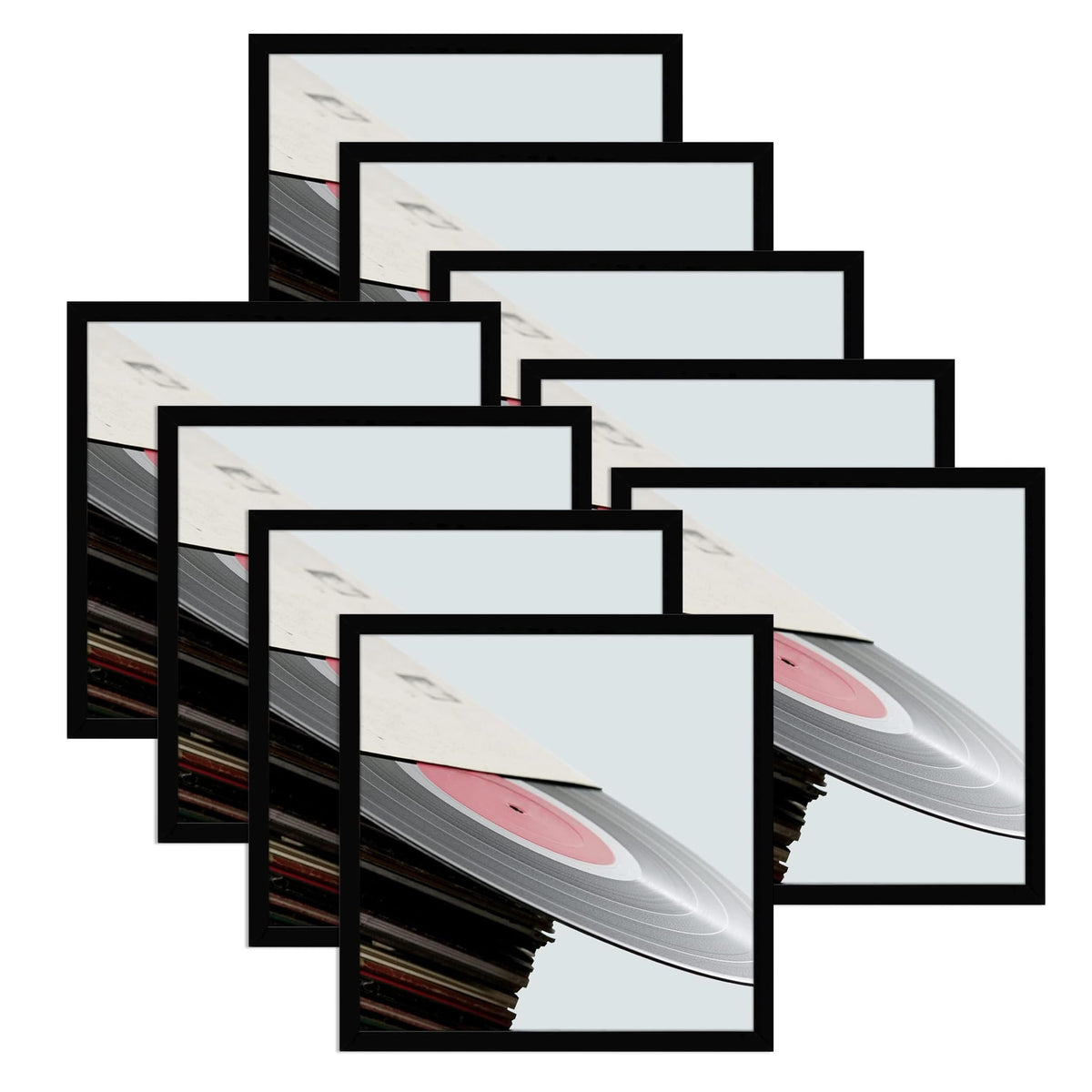 eletecpro Vinyl Record Frame, 7 x 7 in, Black, 1 Pack