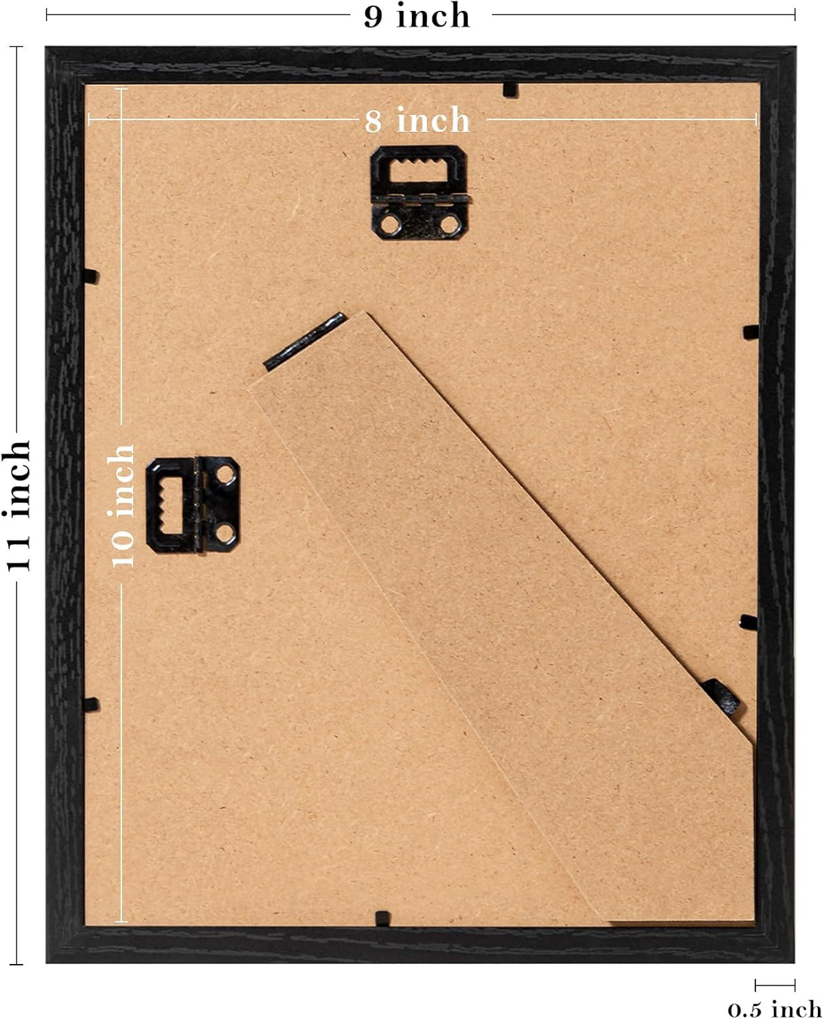 eletecpro 8x10 Collage Picture Frame with Mat for Two 4x6 Photos or One 8x10 Without Mat, Wall and Tabletop Display with Stand