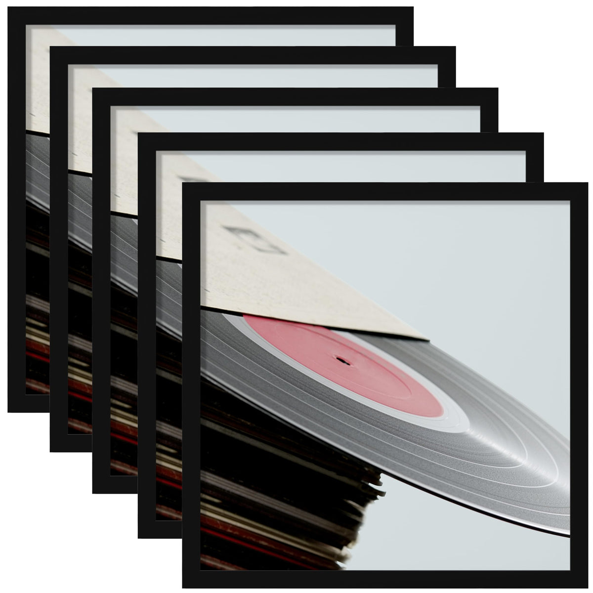 eletecpro Vinyl Record Frame, 7 x 7 in, Black, 1 Pack