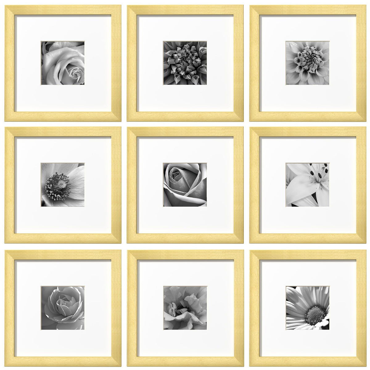 eletecpro Picture Frames Set of 9, 5x5 in, Acrylic Cover, Black