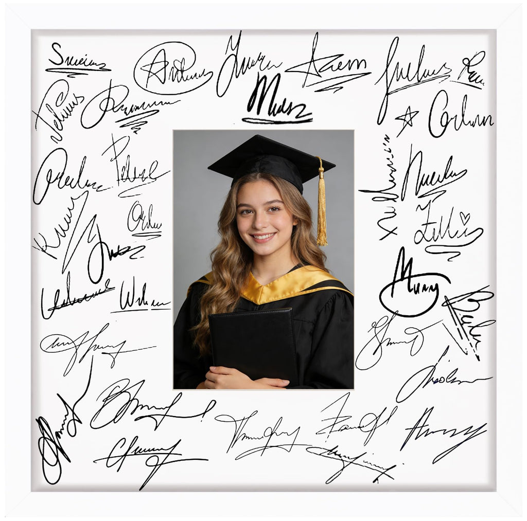 eletecpro 8x10 Signable Picture Frame with Clear Acrylic Cover, Signature Photo Frame with Mat Display 4x6 Photo for Tabletop or Wall, Wedding Guest Book Alternative, Graduation Decoration, Black