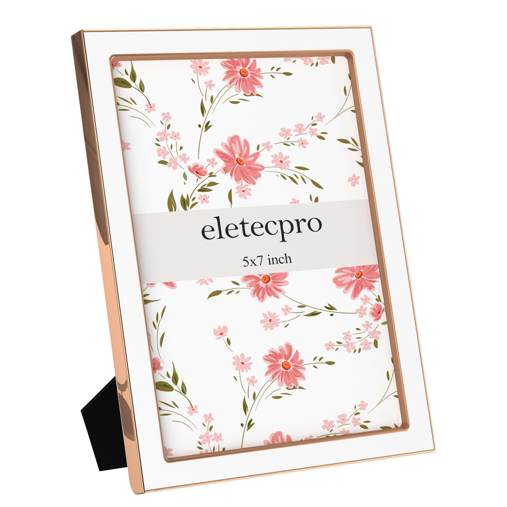 eletecpro 4x4 Enamel Picture Frame with Real Glass Cover, Black, 1-Pack