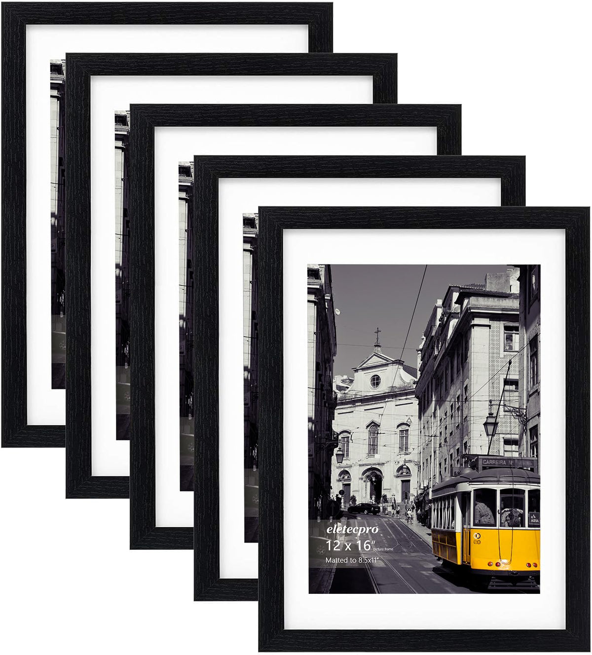 eletecpro 5x7 Picture Frames, Acrylic Cover, Beige, Set of 10