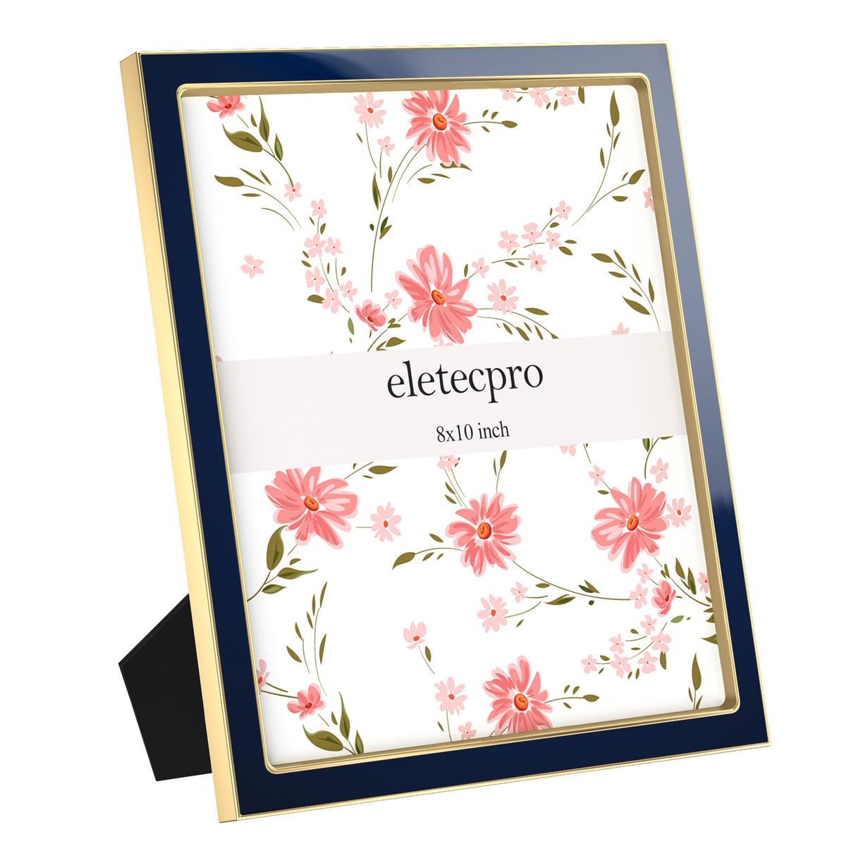 eletecpro 4x4 Enamel Picture Frame with Real Glass Cover, Black, 1-Pack