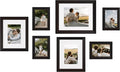 eletecpro Gallery Wall Frame Set of 7, Real Solid Pine Wood Frames, Black