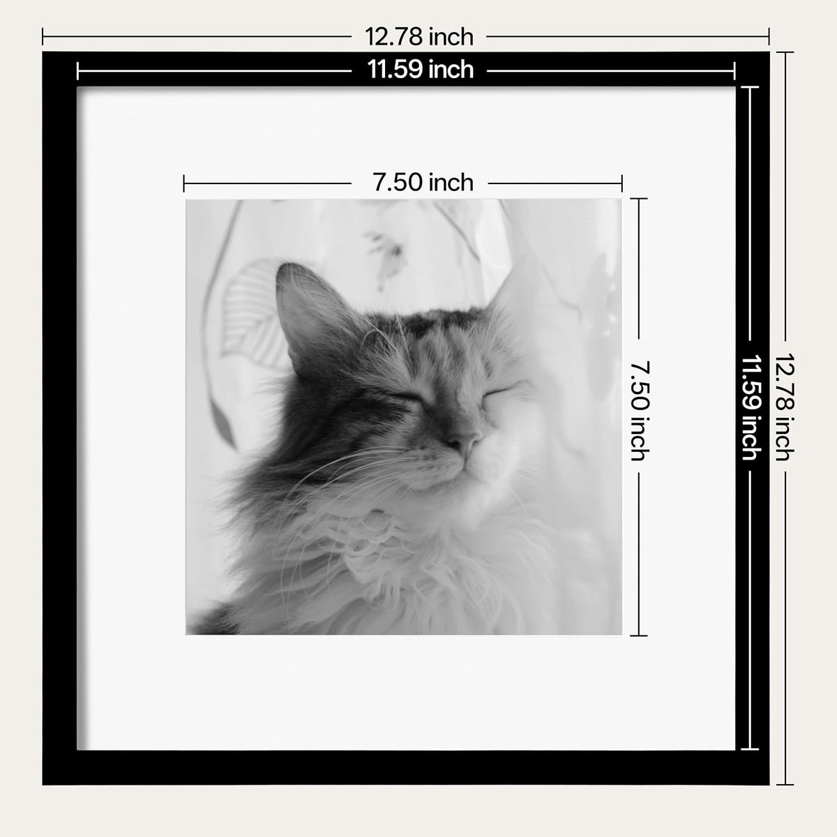 eletecpro 12x12 Picture Frame Set of 3, Display 8x8 with Mat, Black