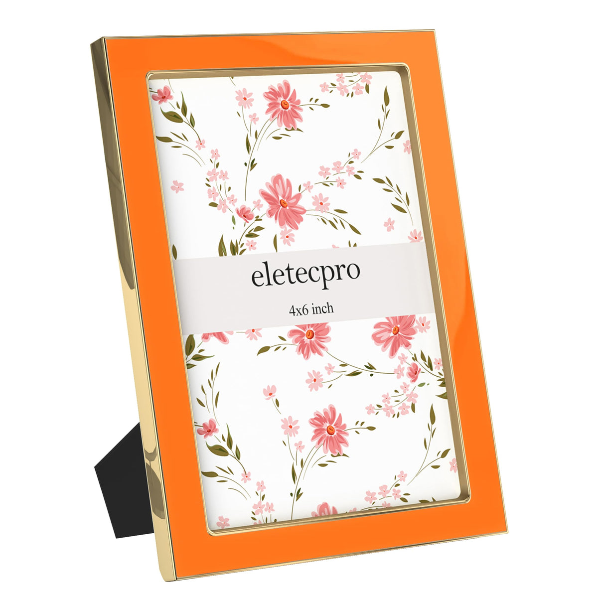 eletecpro 4x4 Enamel Picture Frame with Real Glass Cover, Black, 1-Pack