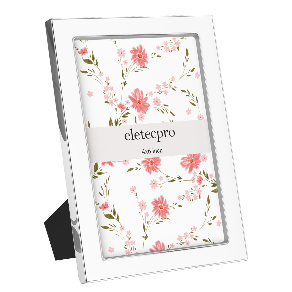 eletecpro 4x4 Enamel Picture Frame with Real Glass Cover, Black, 1-Pack