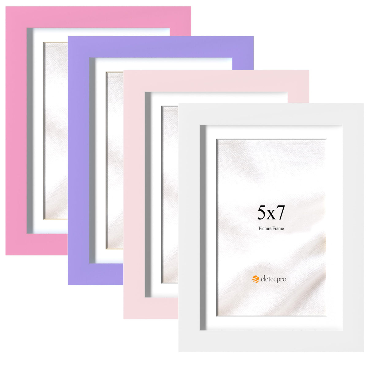 eletecpro 4x6 Colorful Picture Frames 4 Pack Matted to 3.5x5, Desk Decor