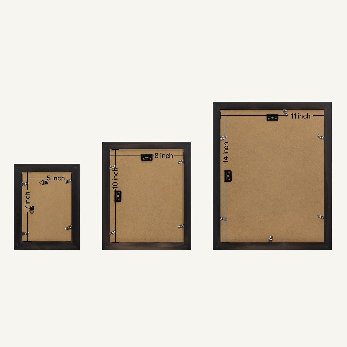 eletecpro Gallery Wall Frame Set of 7, Real Solid Pine Wood Frames, Black