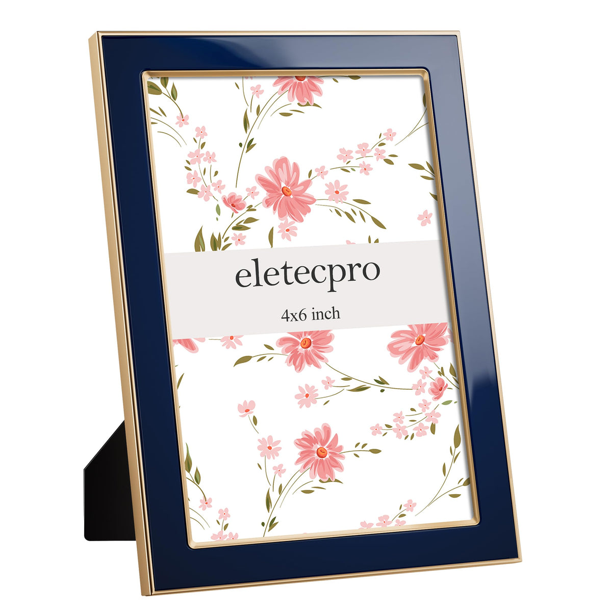 eletecpro 4x4 Enamel Picture Frame with Real Glass Cover, Black, 1-Pack