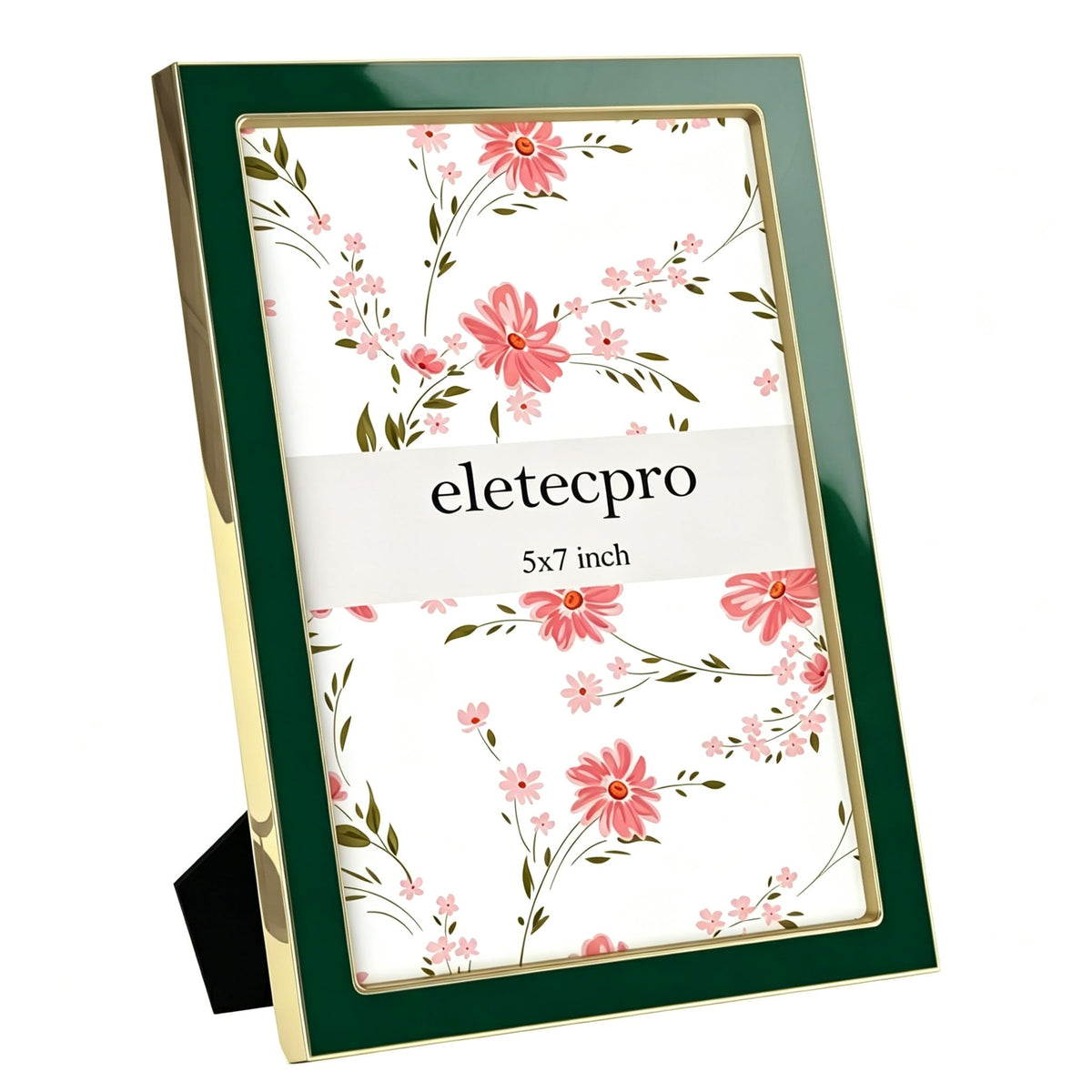 eletecpro 4x4 Enamel Picture Frame with Real Glass Cover, Black, 1-Pack
