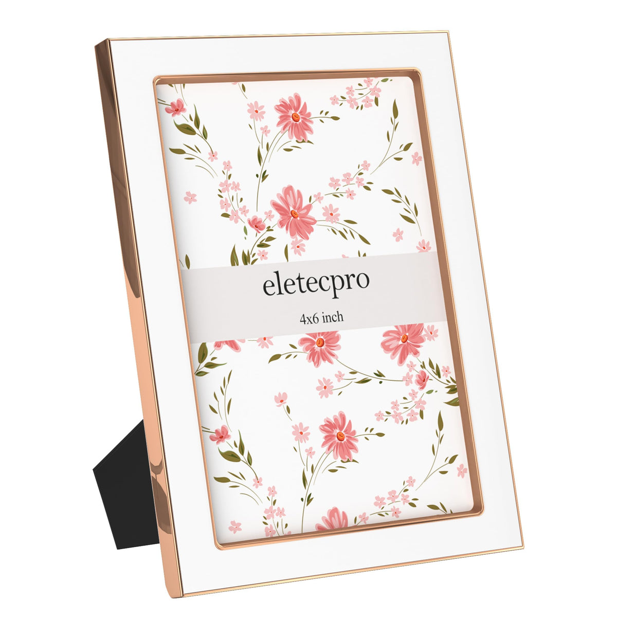 eletecpro 4x4 Enamel Picture Frame with Real Glass Cover, Black, 1-Pack