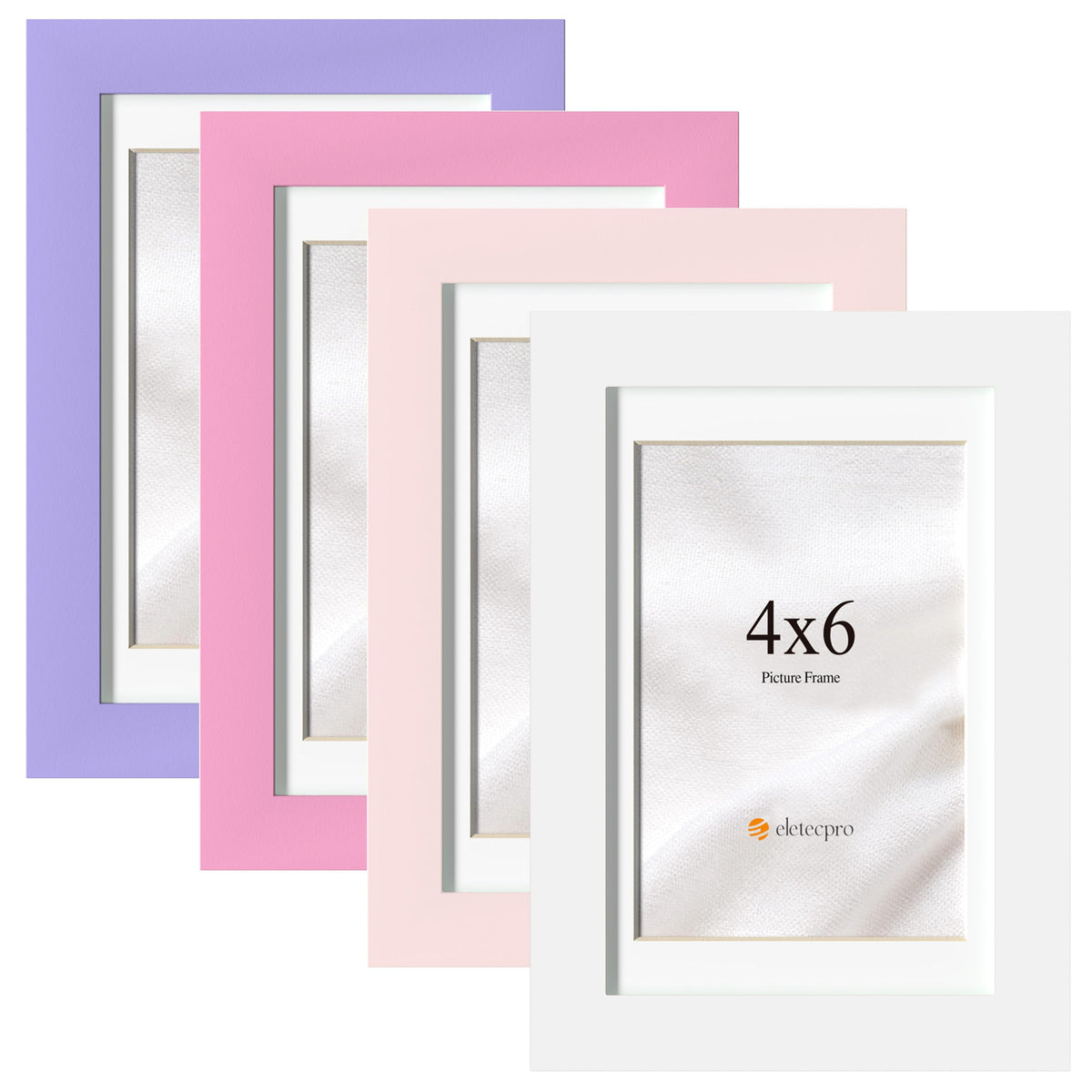eletecpro 4x6 Colorful Picture Frames 4 Pack Matted to 3.5x5, Desk Decor