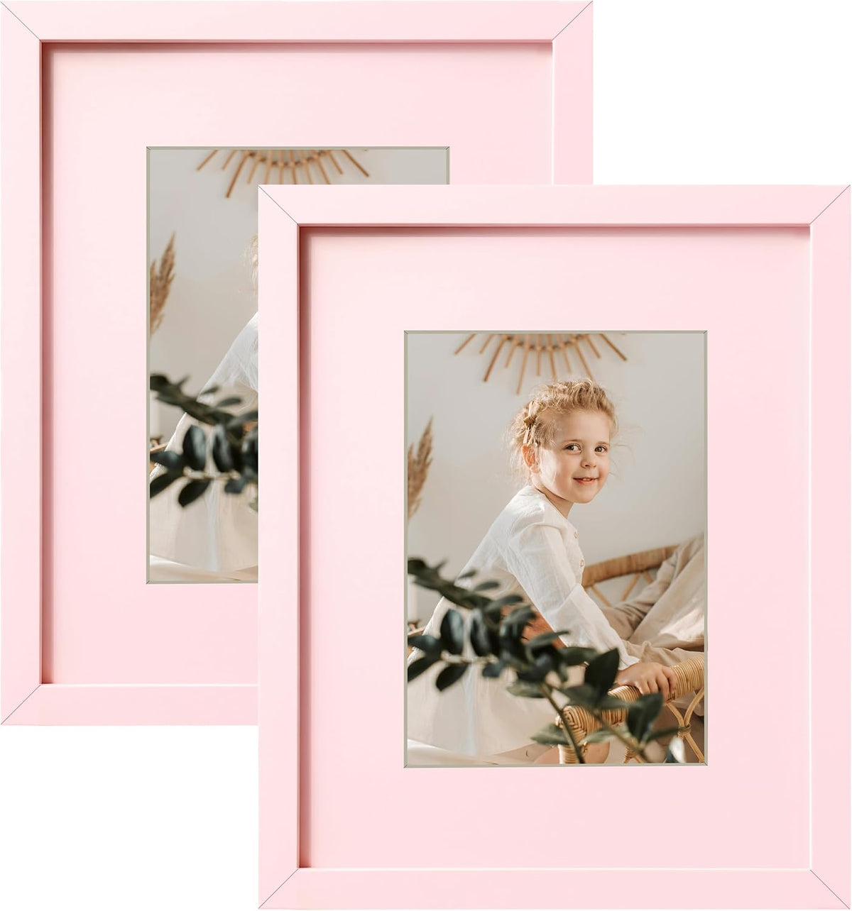 eletecpro 4x6 Black Picture Frames with 3.5x5 Black Mat, 2-Pack