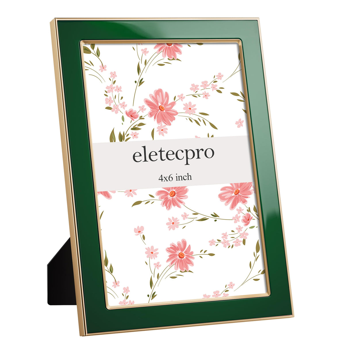 eletecpro 4x4 Enamel Picture Frame with Real Glass Cover, Black, 1-Pack