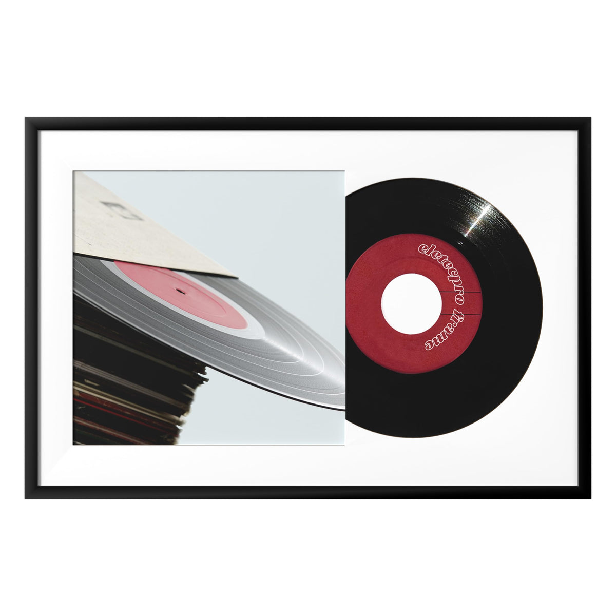 eletecpro Vinyl Record Frame, 7 x 7 in, Black, 1 Pack