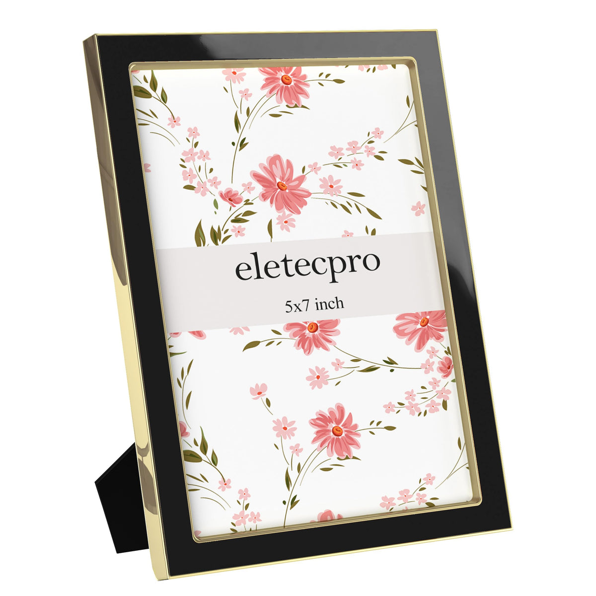 eletecpro 4x4 Enamel Picture Frame with Real Glass Cover, Black, 1-Pack