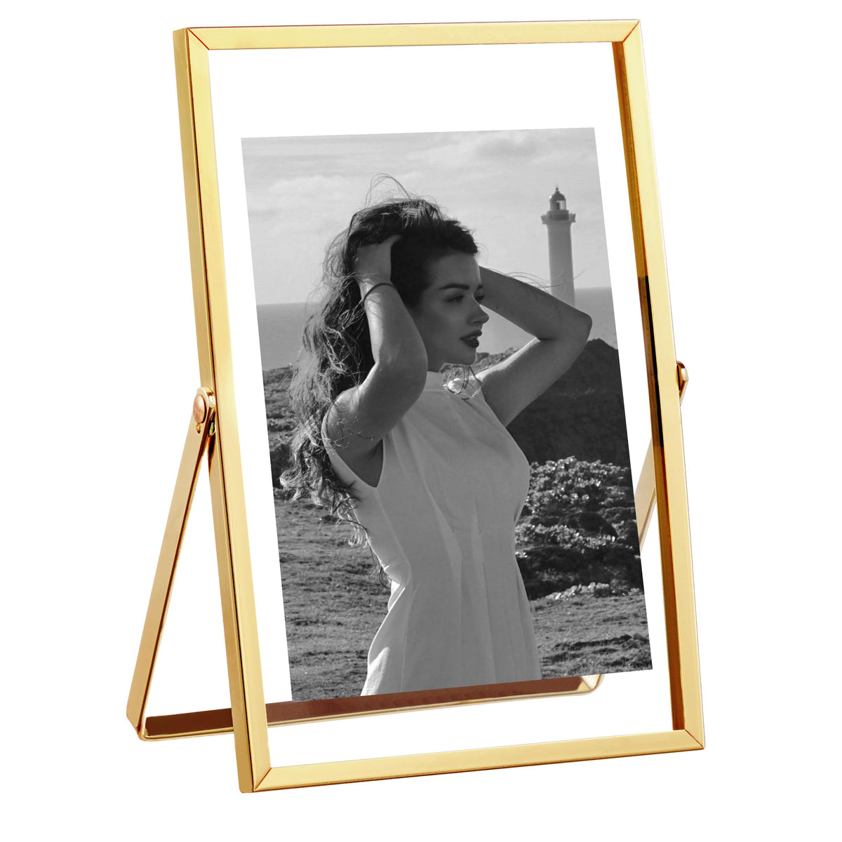 eletecpro 4x4 Floating Picture Frame, Real Glass Cover, Black, 1-Pack