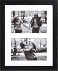 eletecpro 8x10 Collage Picture Frame with Mat for Two 4x6 Photos or One 8x10 Without Mat, Wall and Tabletop Display with Stand