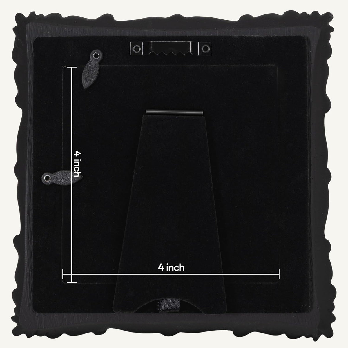 eletecpro 4x4 Vintage Picture Frame with Real Glass Cover, Black, 1-Pack