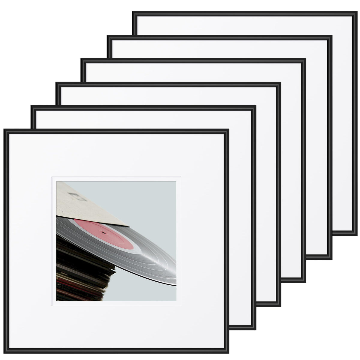 eletecpro Vinyl Record Frame, 7 x 7 in, Black, 1 Pack
