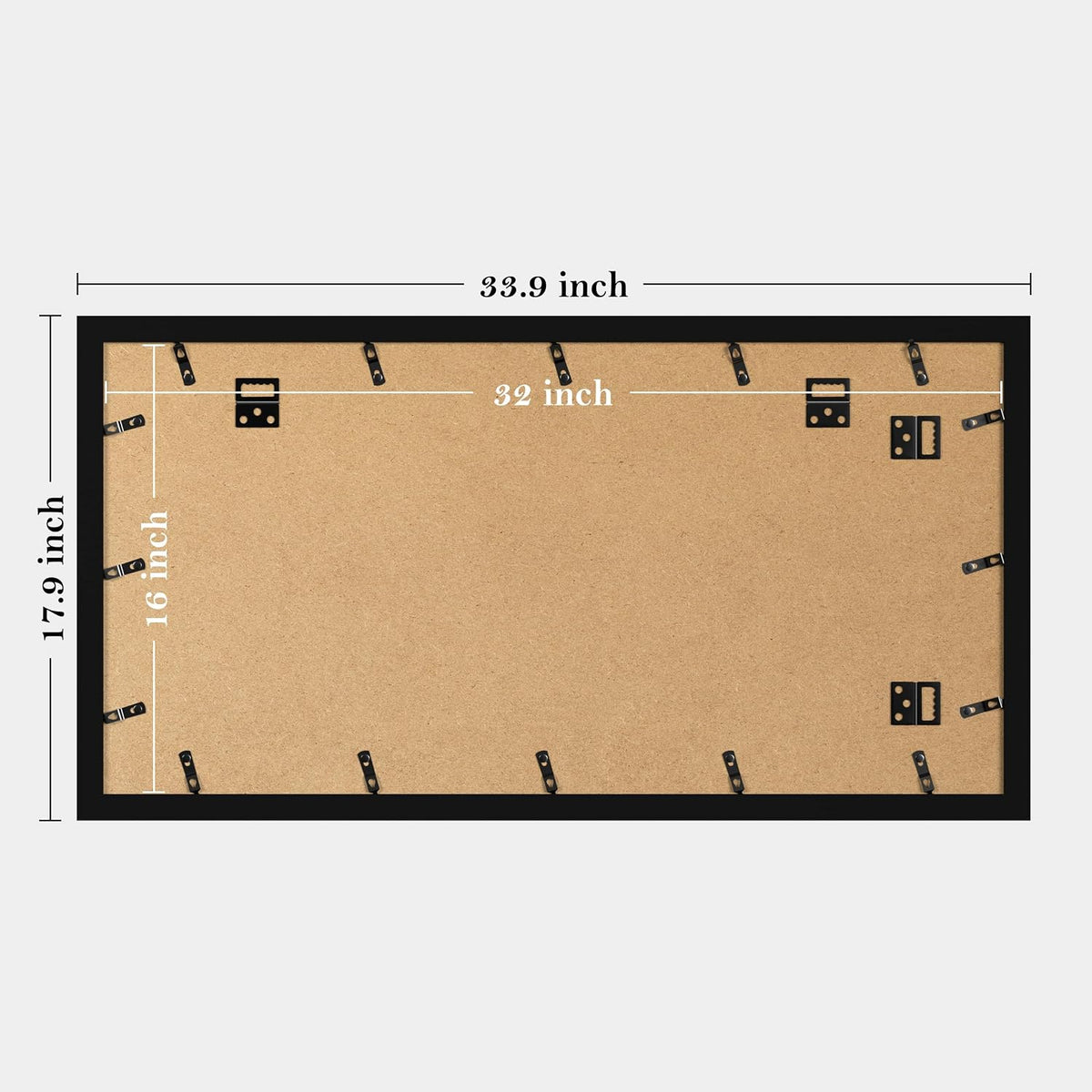 eletecpro LP Record Frame, Double Display, Black, 16x32, Pack of 1