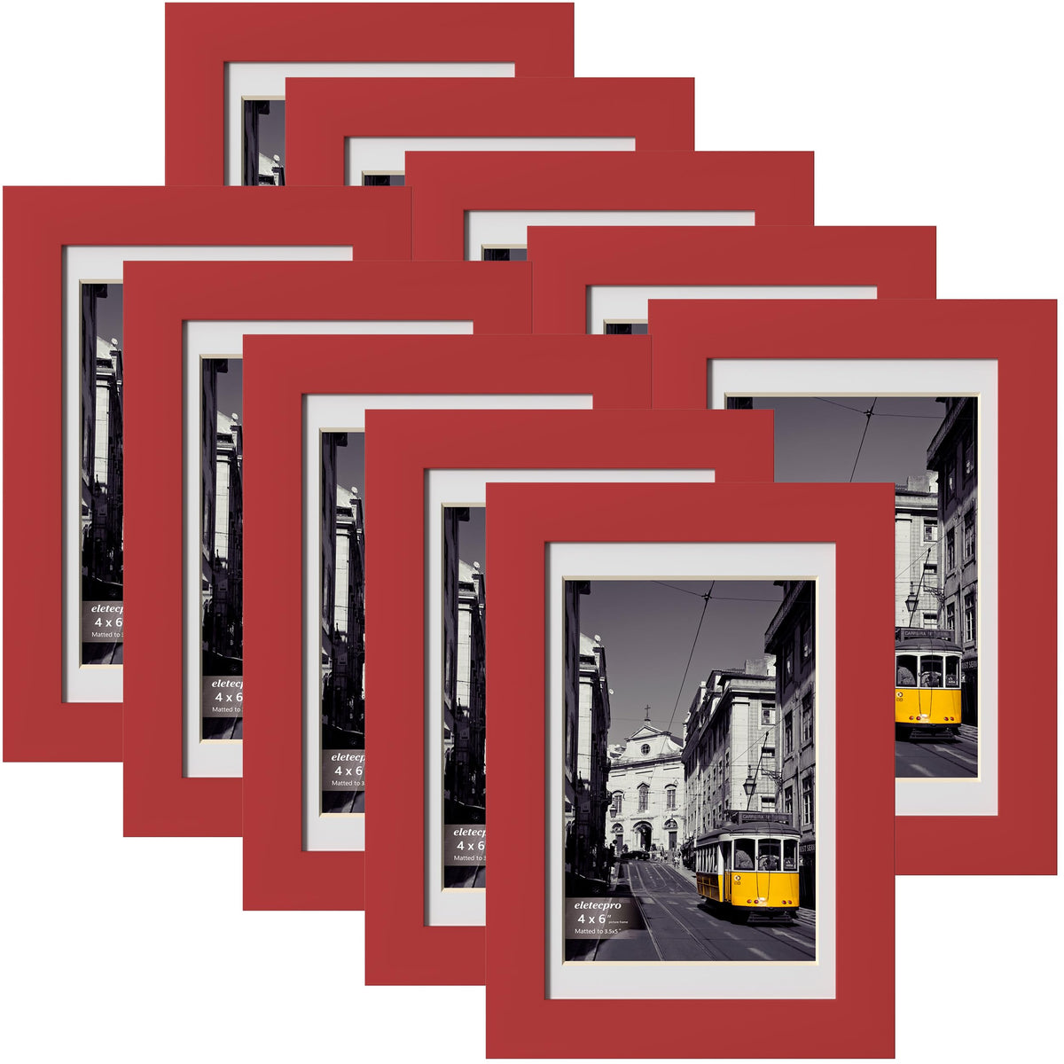 eletecpro 5x7 Picture Frames, Acrylic Cover, Beige, Set of 10