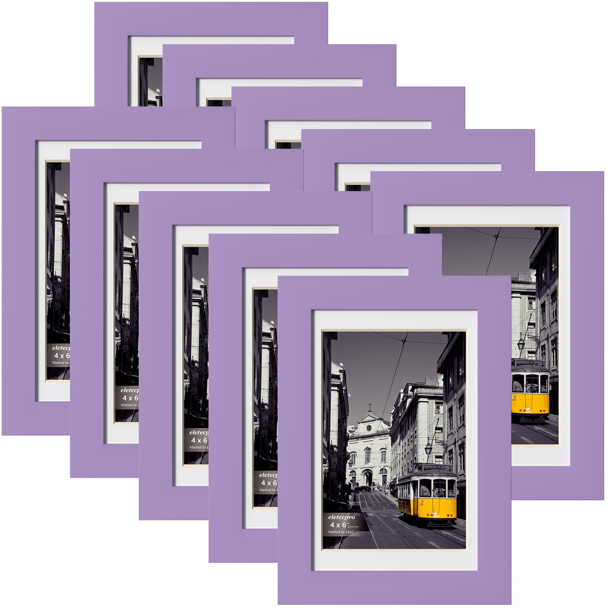 eletecpro 5x7 Picture Frames, Acrylic Cover, Beige, Set of 10