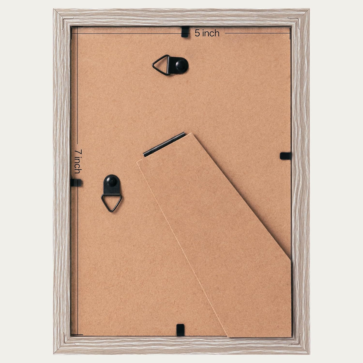 eletecpro 5x7 Picture Frames, Acrylic Cover, Beige, Set of 10
