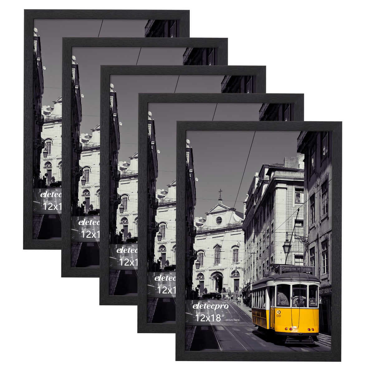 eletecpro 5x7 Picture Frames, Acrylic Cover, Beige, Set of 10