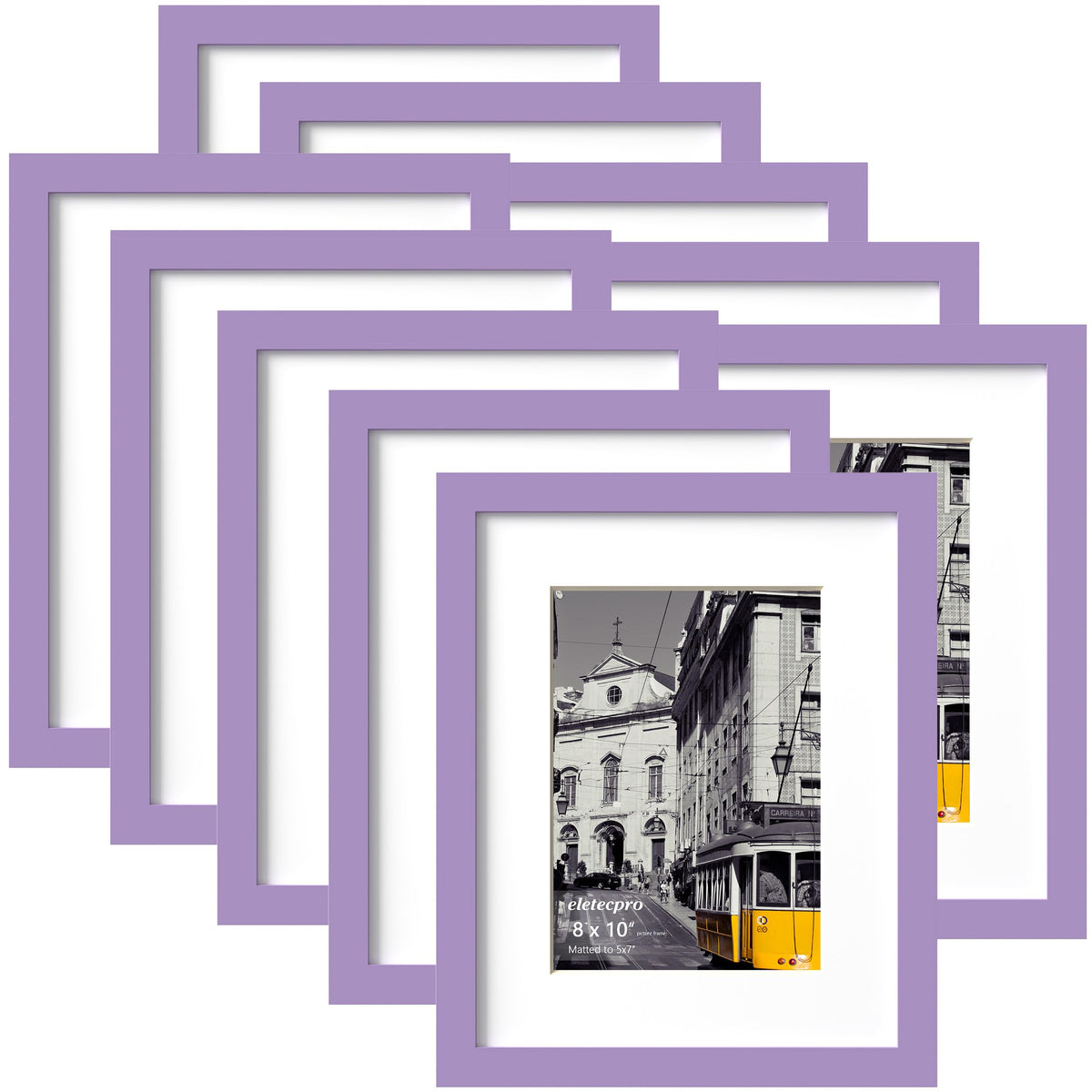 eletecpro 5x7 Picture Frames, Acrylic Cover, Beige, Set of 10