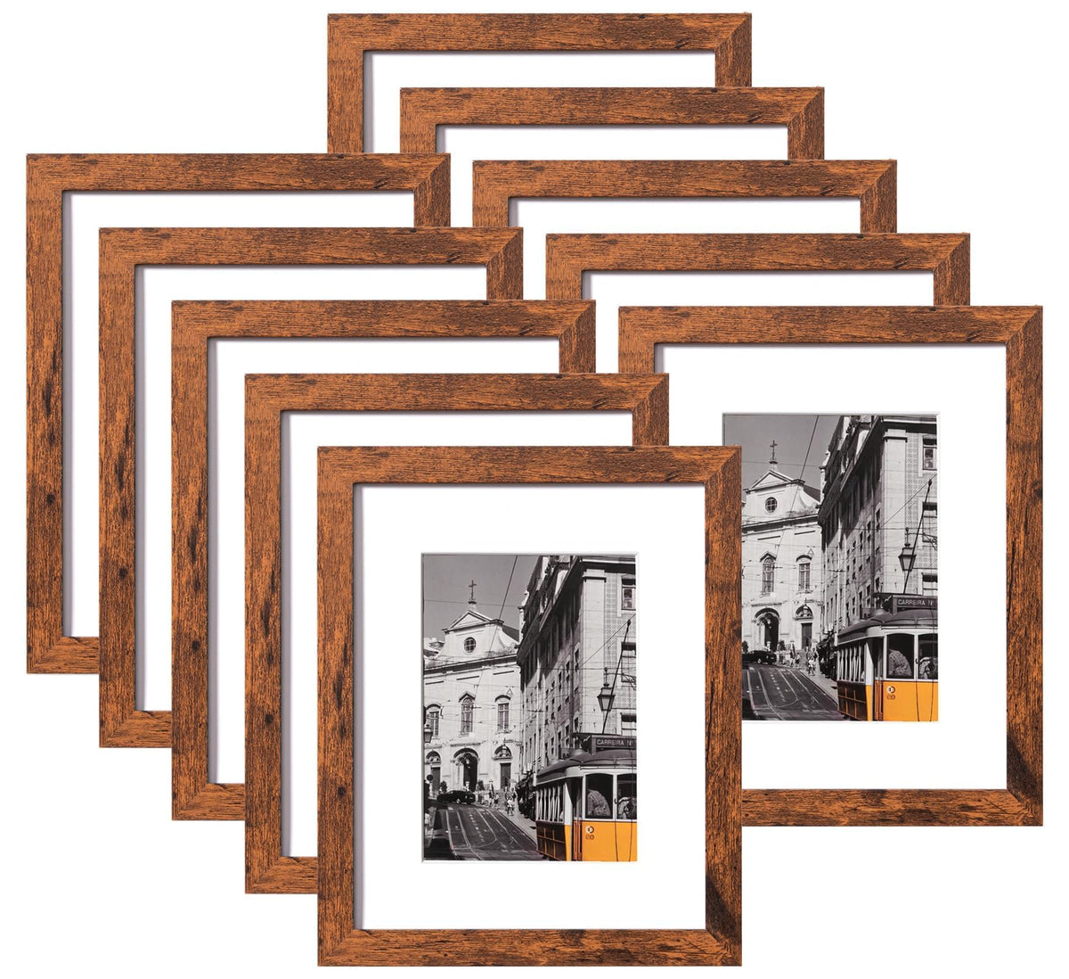 eletecpro 5x7 Picture Frames, Acrylic Cover, Beige, Set of 10