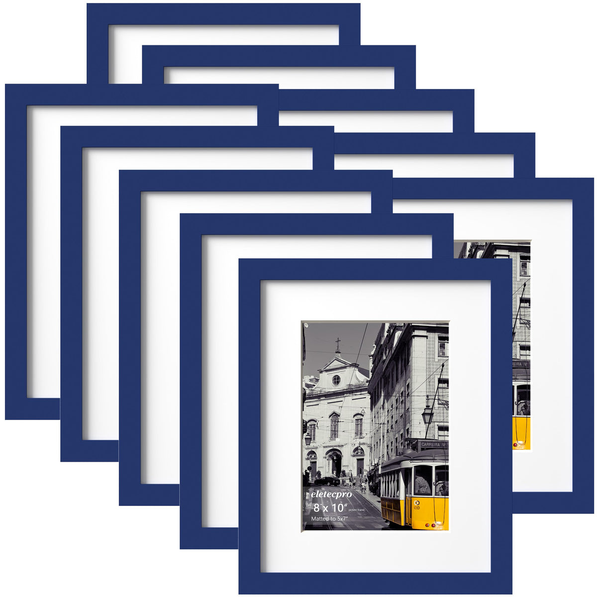 eletecpro 5x7 Picture Frames, Acrylic Cover, Beige, Set of 10