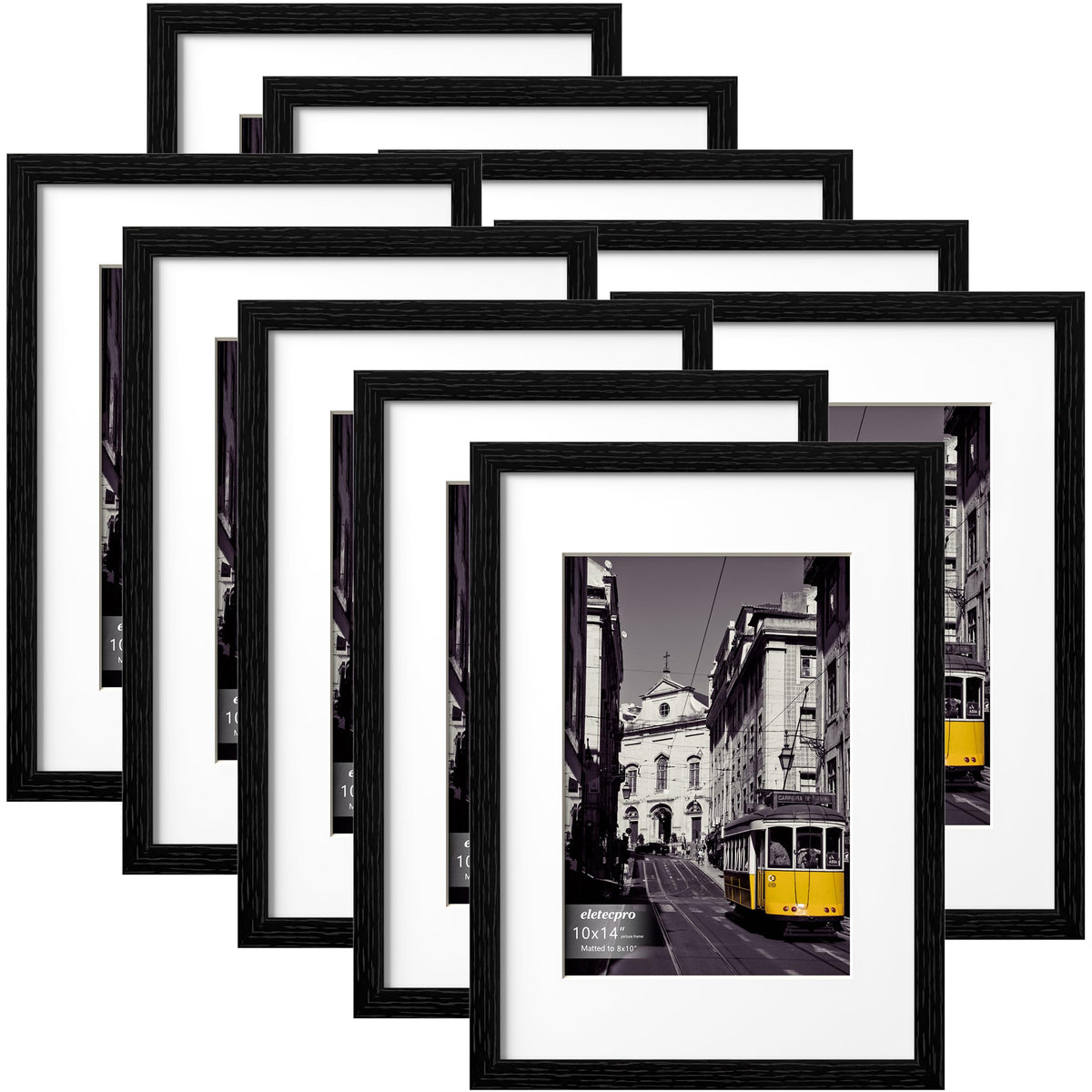 eletecpro 5x7 Picture Frames, Acrylic Cover, Beige, Set of 10