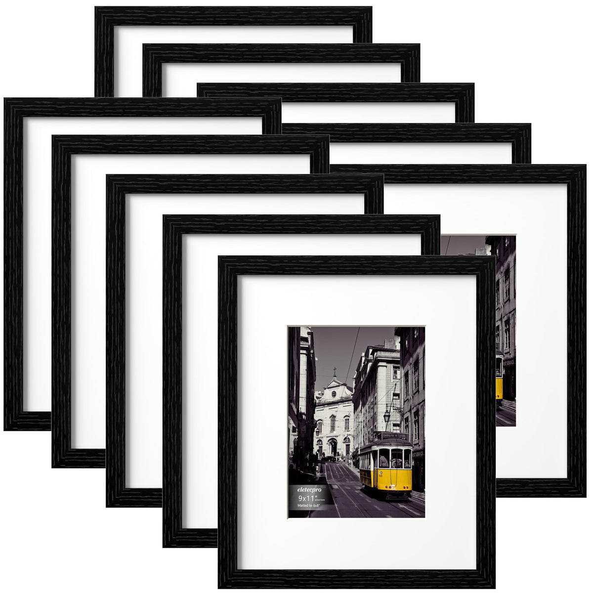 eletecpro 5x7 Picture Frames, Acrylic Cover, Beige, Set of 10
