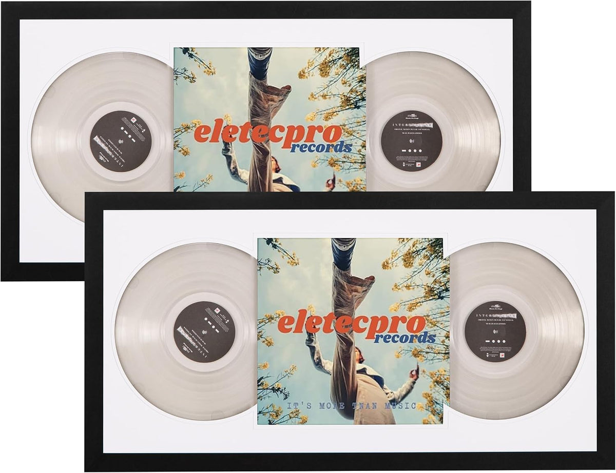 eletecpro LP Record Frame, Double Display, Black, 16x32, Pack of 1