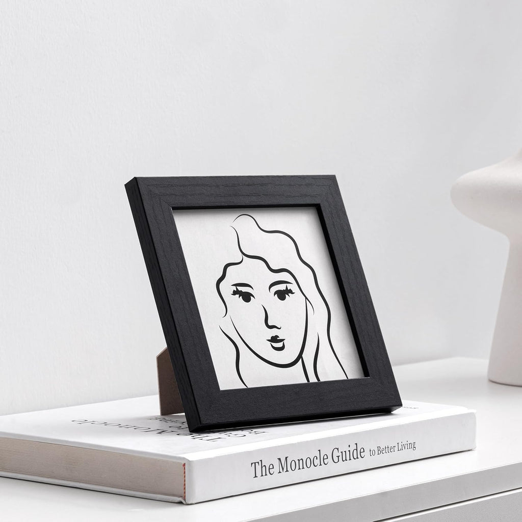 eletecpro Picture Frames Set of 9, 5x5 in, Acrylic Cover, Black