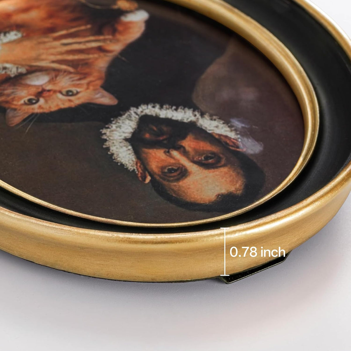 eletecpro 2.5x3.5 Oval Picture Frame with Real Glass Cover, Black, 2-Pack