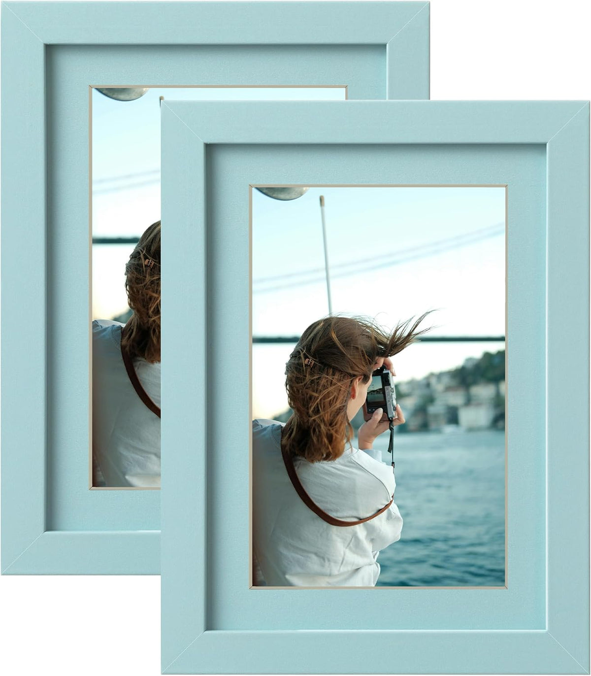 eletecpro 4x6 Black Picture Frames with 3.5x5 Black Mat, 2-Pack