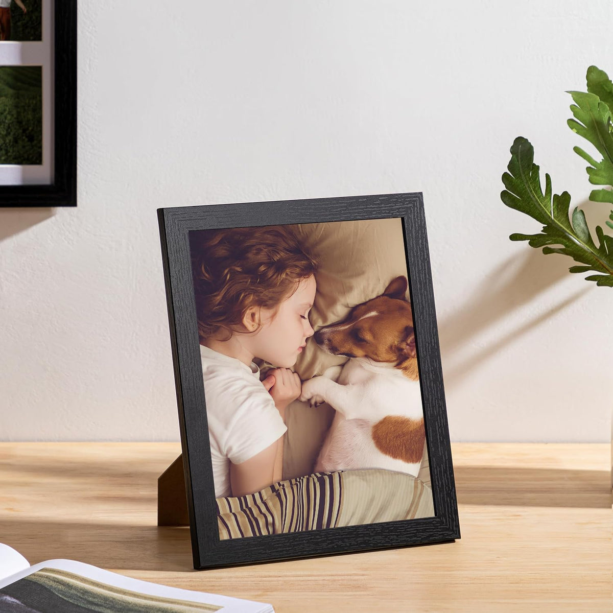 eletecpro 8x10 Collage Picture Frame with Mat for Two 4x6 Photos or One 8x10 Without Mat, Wall and Tabletop Display with Stand