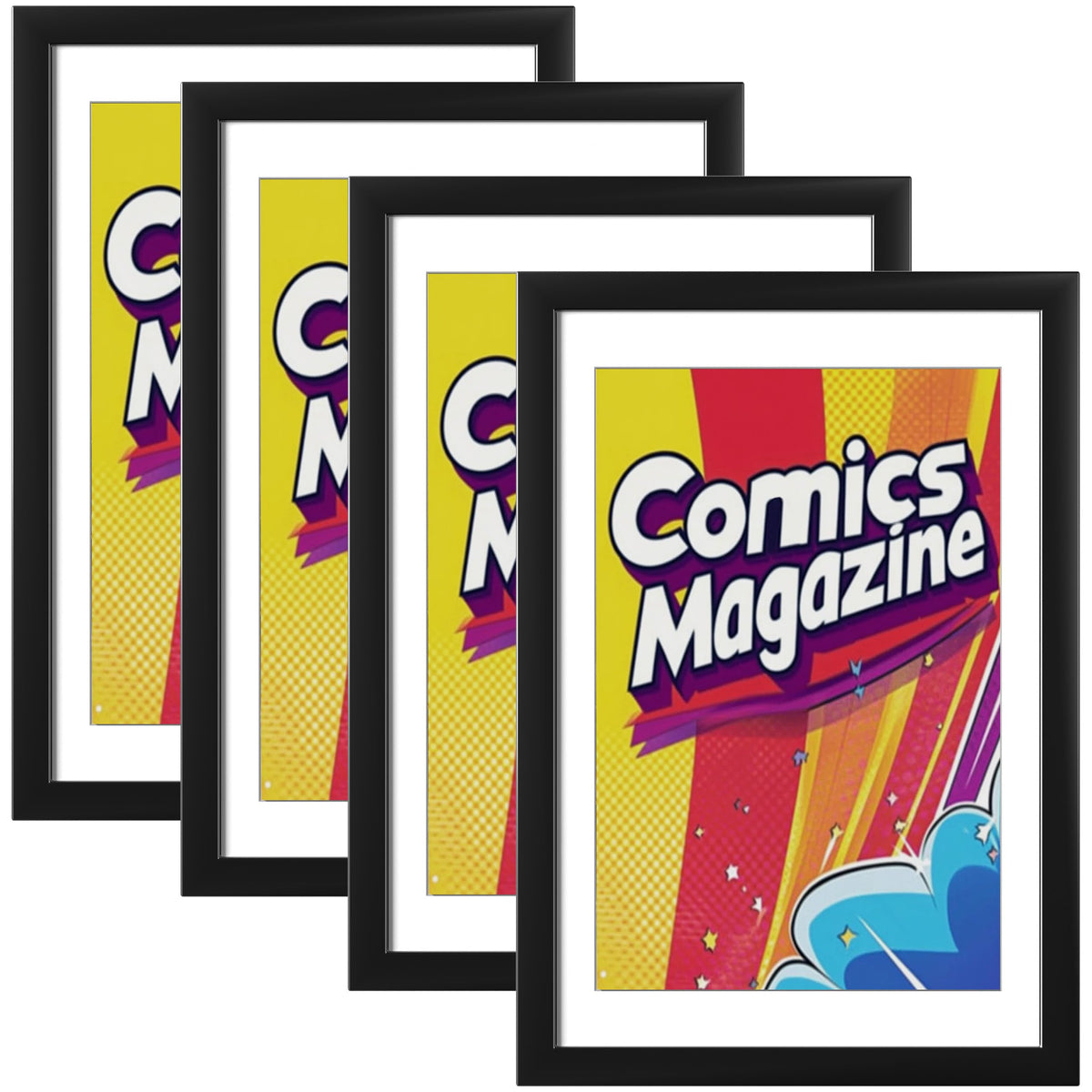 eletecpro Comic Book Frame, Acrylic Cover, Black, 6.75x10.25, 1-Pack