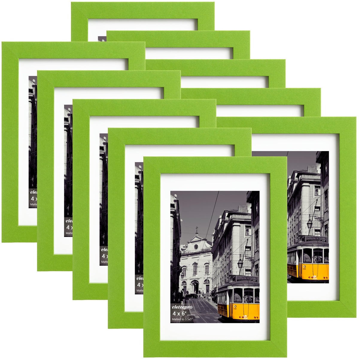 eletecpro 5x7 Picture Frames, Acrylic Cover, Beige, Set of 10