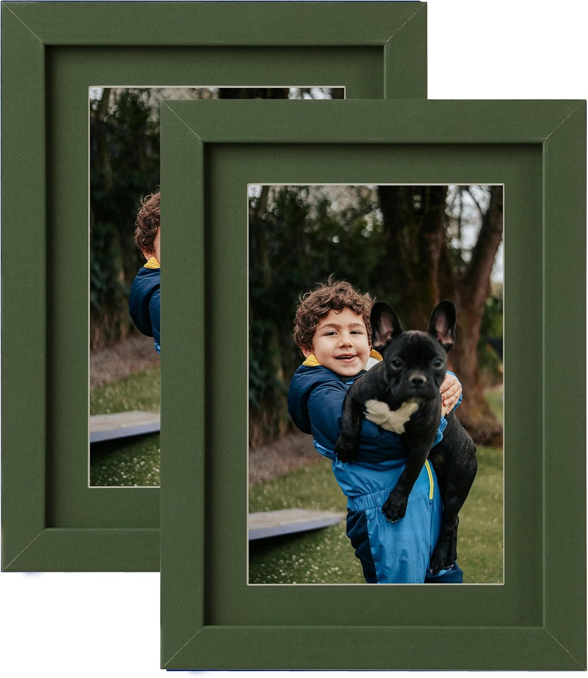 eletecpro 4x6 Black Picture Frames with 3.5x5 Black Mat, 2-Pack