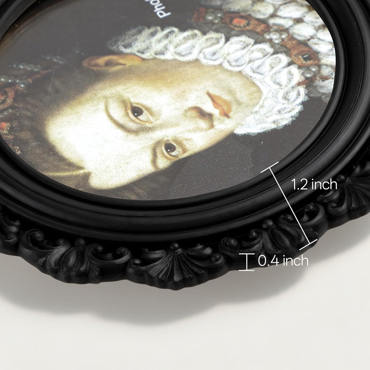 eletecpro 4x4 Round Picture Frame with Glass Cover, Black