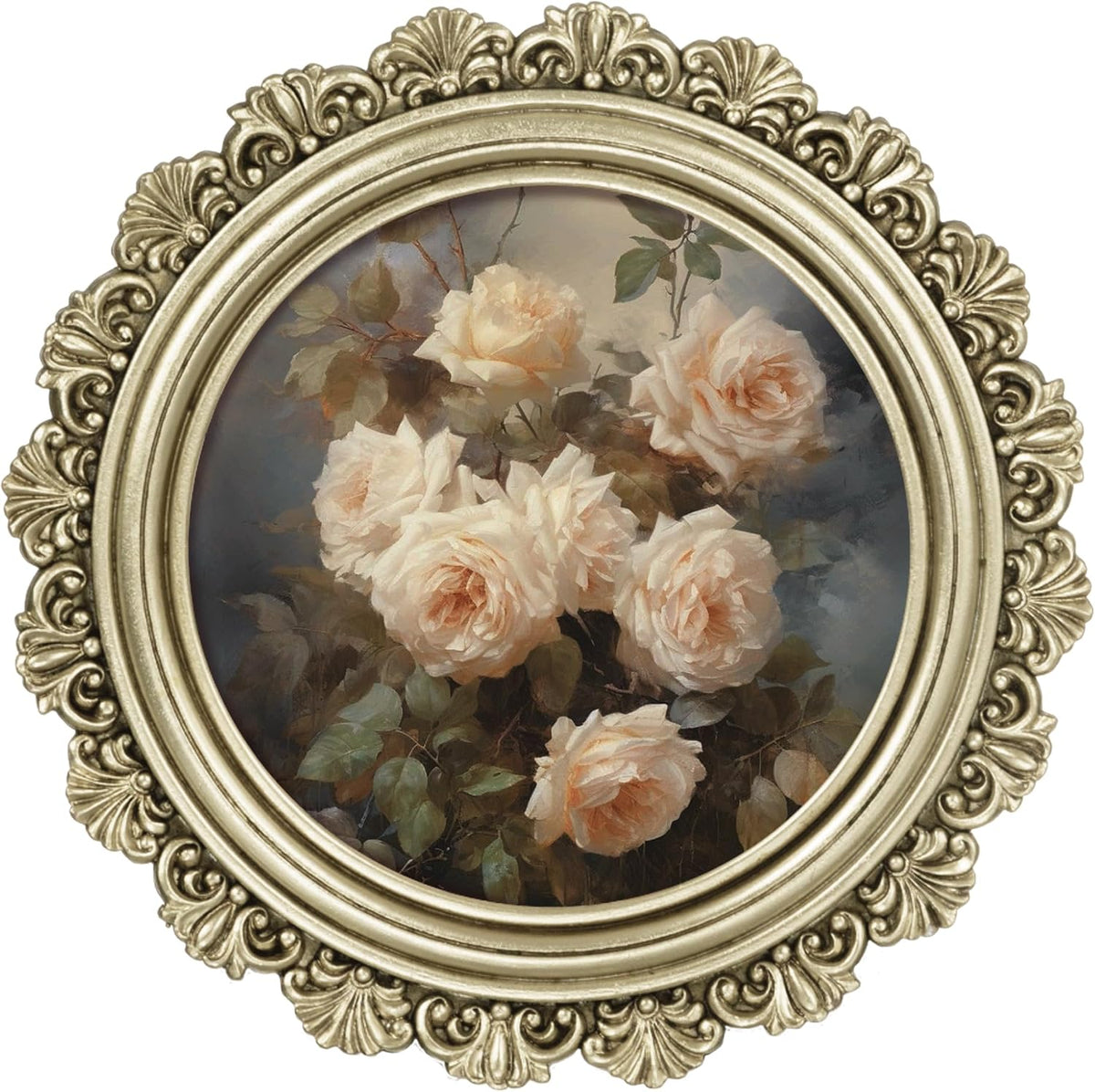 eletecpro 4x4 Round Picture Frame with Glass Cover, Black